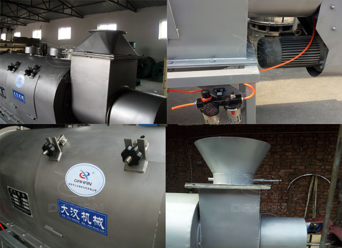 氣旋篩：電機(jī)，進(jìn)料口，氣壓裝置等特寫圖片