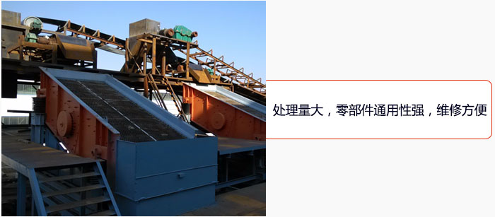 圓振動篩處理量大，零部件通用性強，維修方便。