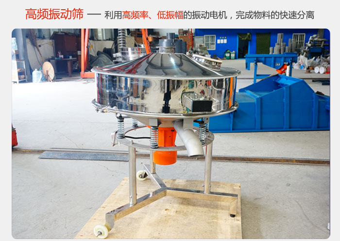 該產品利用高振動頻率低振幅的振動電機，完成物料的快速分離。