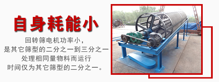 滾筒篩耗能小，使用壽命長(zhǎng)，維修方便