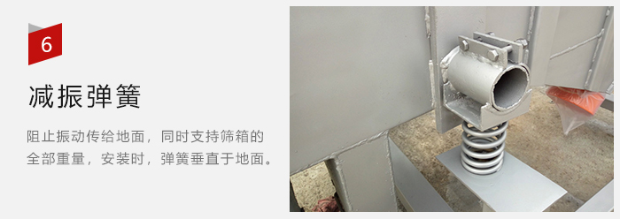 減振彈簧為減少篩箱與支撐裝置之間的摩擦而產(chǎn)生。