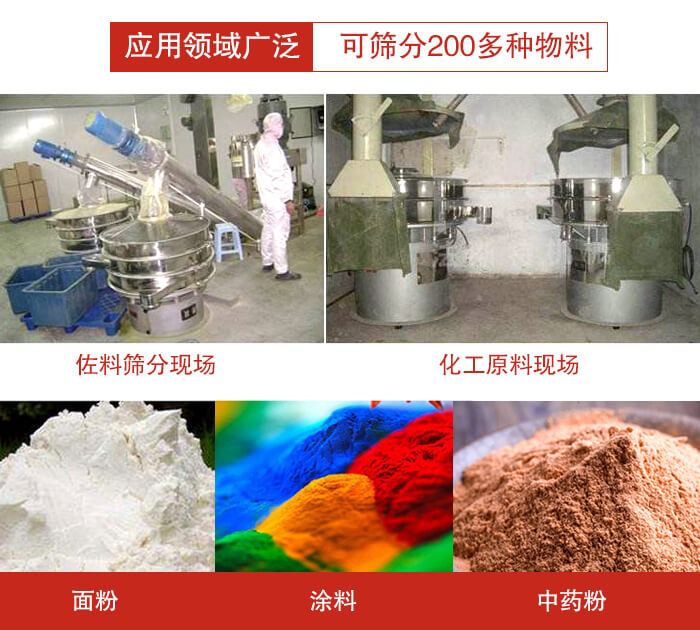 不銹鋼振動篩應(yīng)用領(lǐng)域廣泛可篩分200多種物料。